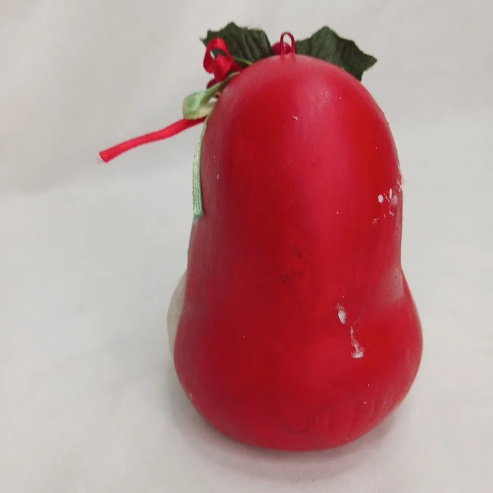 Vintage Ceramic Santa Head Bell Christmas Ornament Figurine
